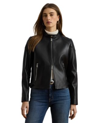Lauren Ralph Lauren Women's Lambskin Moto Jacket