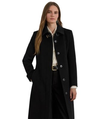 Женское шерстяное пальто Lauren Ralph Lauren с поясом и одним рядом пуговиц