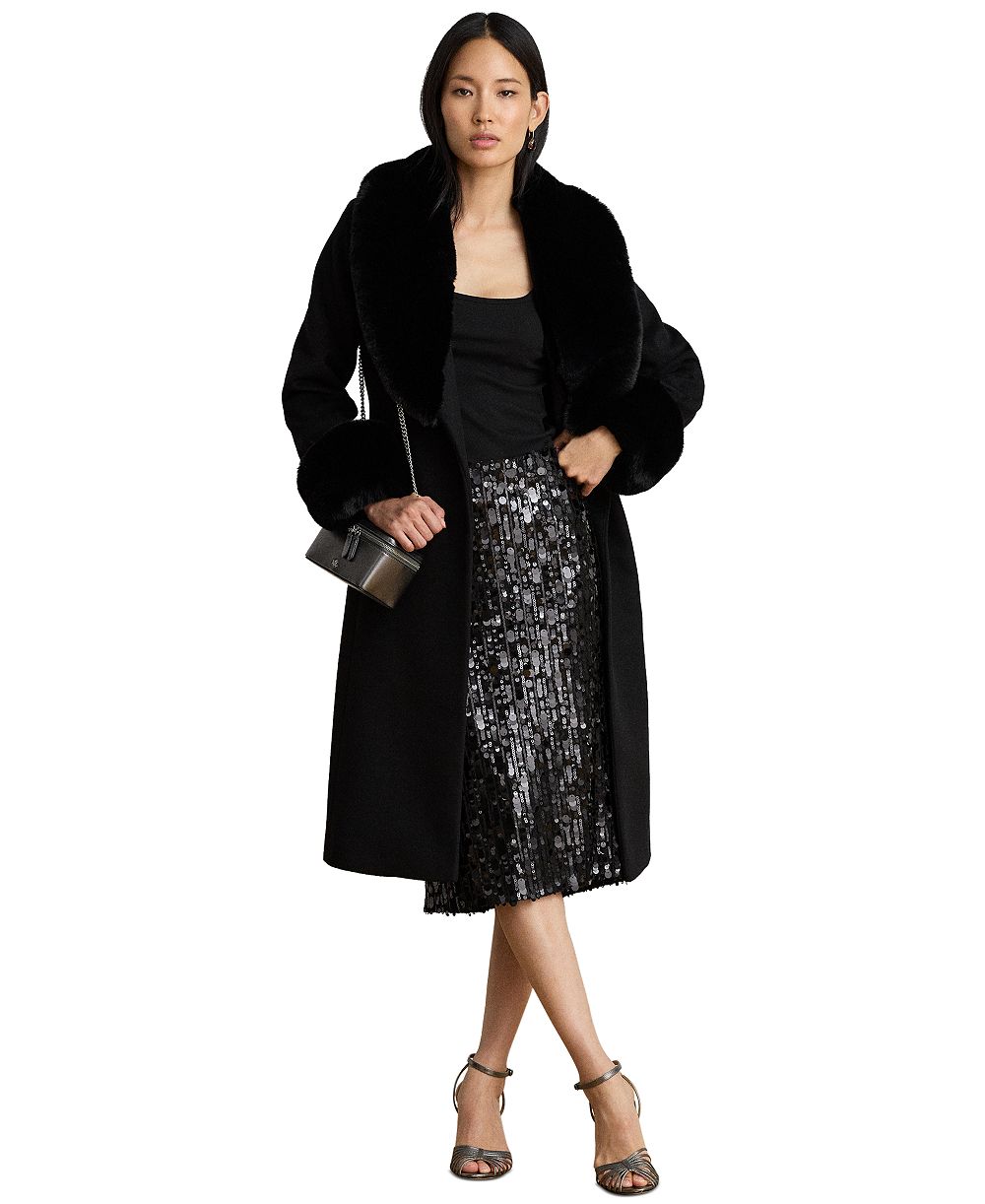 Lauren Ralph Lauren Women's Wool-Blend Wrap Coat