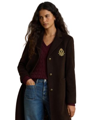 Женское однобортное пальто Lauren Ralph Lauren Peacoat