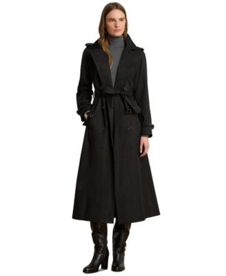 Женское длинное пальто Lauren Ralph Lauren из хлопковой смеси с двубортным застегиванием