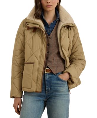 Lauren Ralph Lauren Women's Faux-Fur-Collar Diamond Quilted Jacket