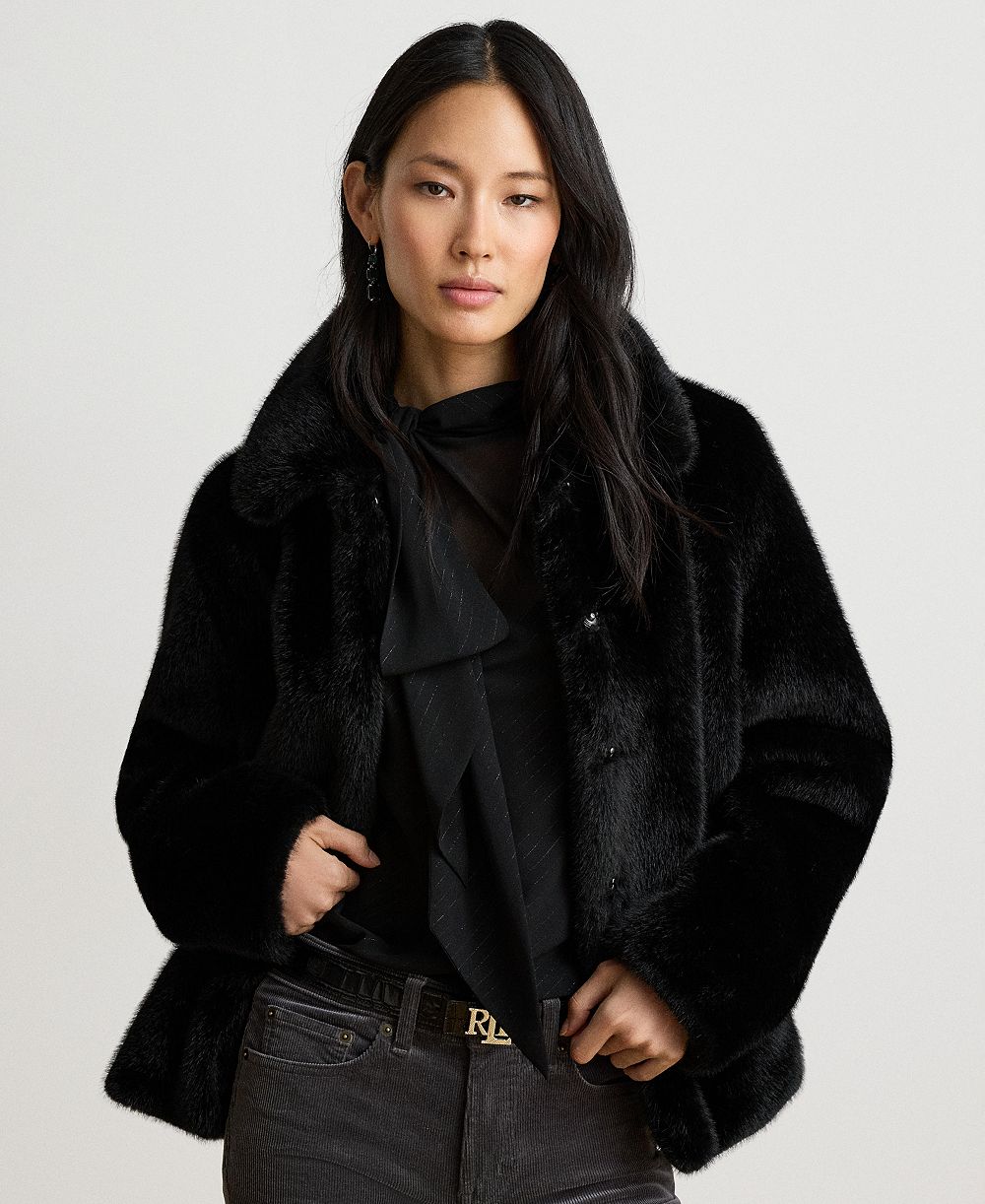 Женское пальто Lauren Ralph Lauren с воротником из искусственного меха