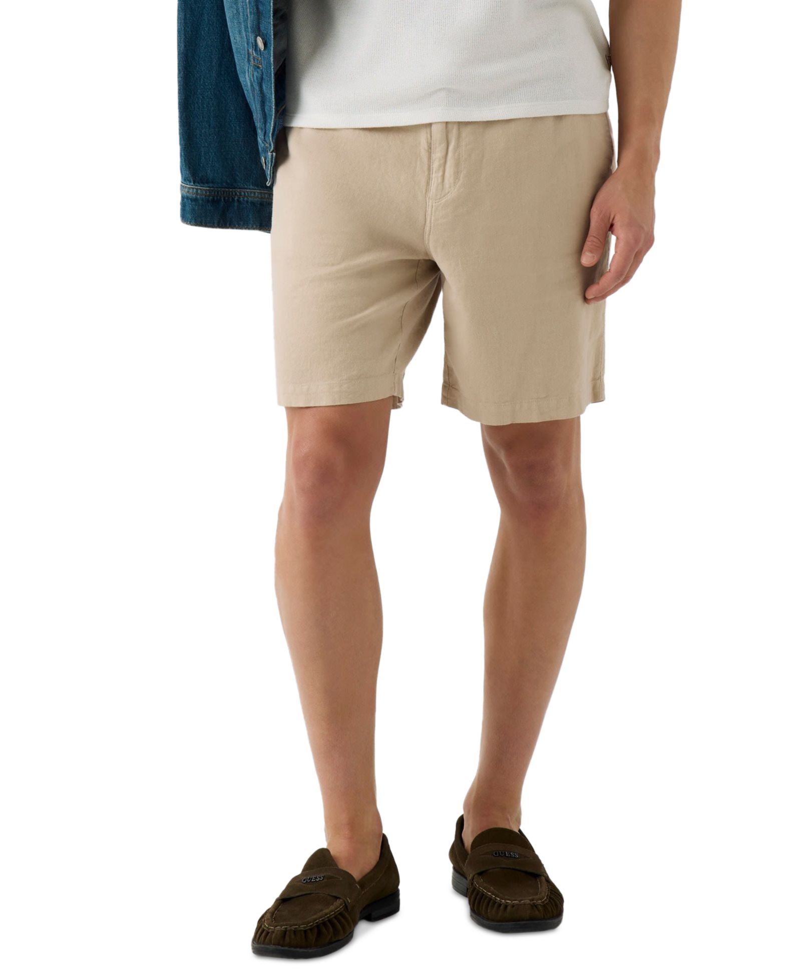 GUESS Men's Linen Coast relaxed Shorts