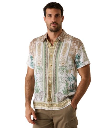 GUESS Men's Savanna Tapestry Placement Short-Sleeve Shirt