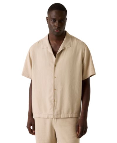 Мужская рубашка GUESS Linen Coast Rayon Relaxed Short-Sleeve