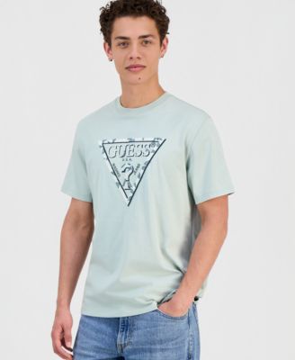 GUESS Men's Triangle Leaves Embroidery T-Shirt