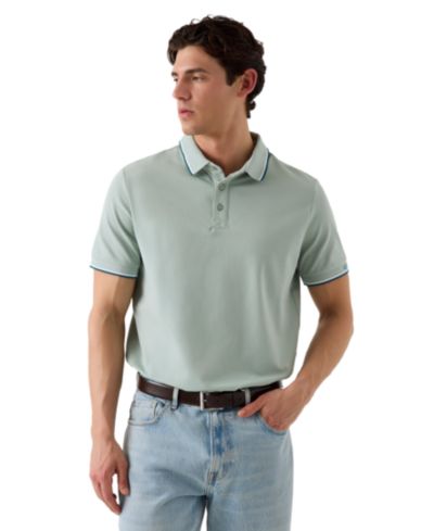 GUESS Men's Piqué Cuff Short-Sleeve Polo Shirt