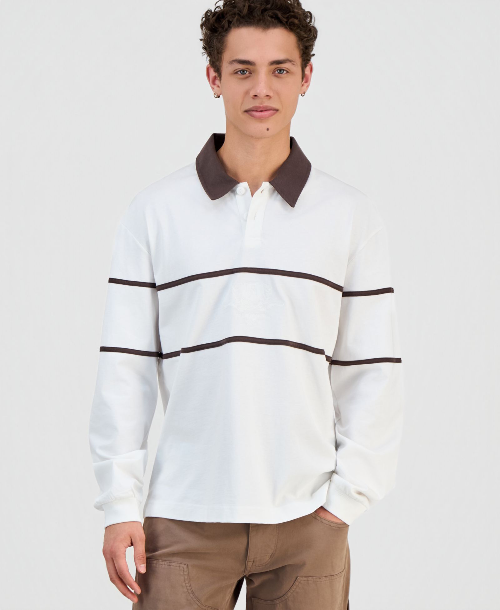 GUESS Men's Herald Long-Sleeve Polo Shirt
