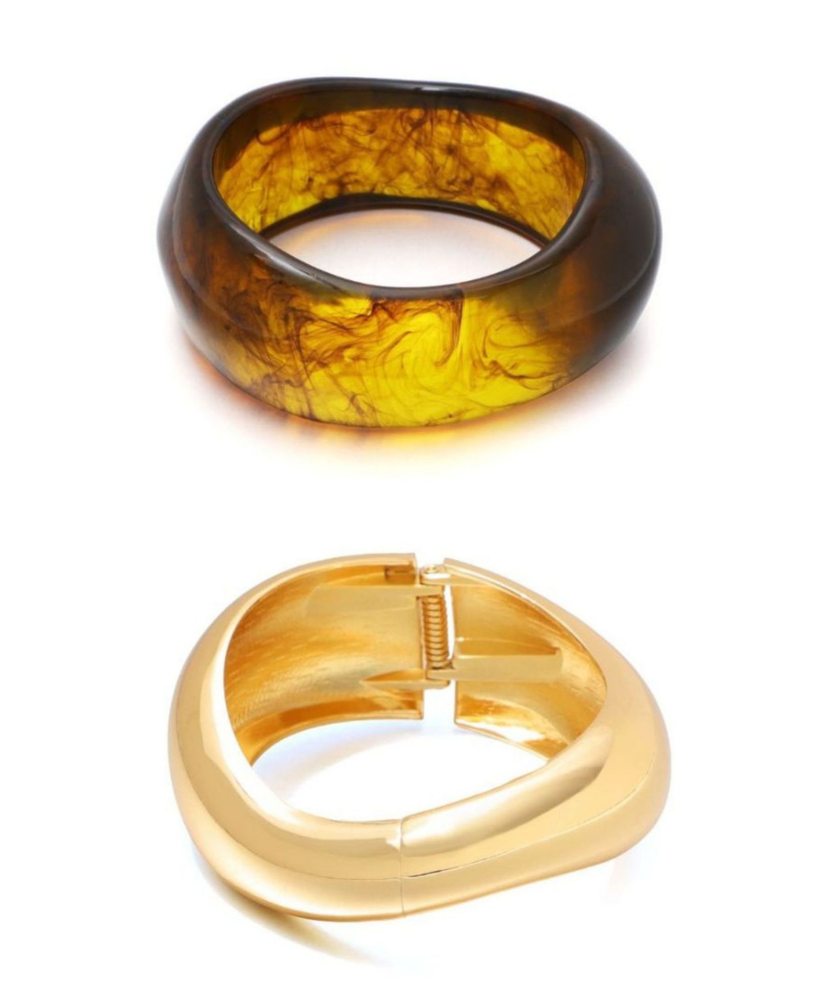 Набор браслетов ADORNIA Gold Chunky Brown and Gold Bangle