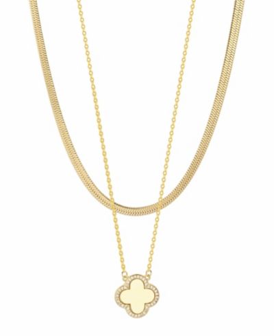 Набор из 2 шт. ADORNIA Gold: кулон клевер и цепочка