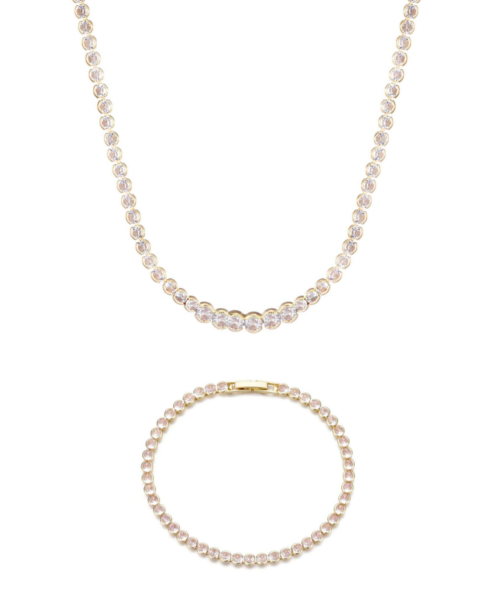 ADORNIA Gold 2-Pc. Bezeled Tennis Set