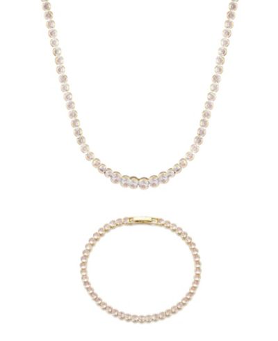 ADORNIA Gold 2-Pc. Bezeled Tennis Set
