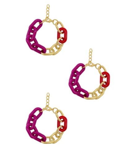 ADORNIA Золотой набор из 3 браслетов с звеньями Color Link