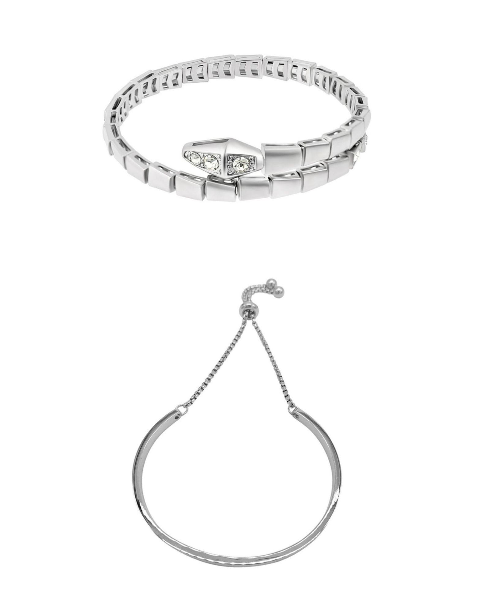 Набор браслетов ADORNIA Silver 2-Pc. Snake and Cuff Bolo