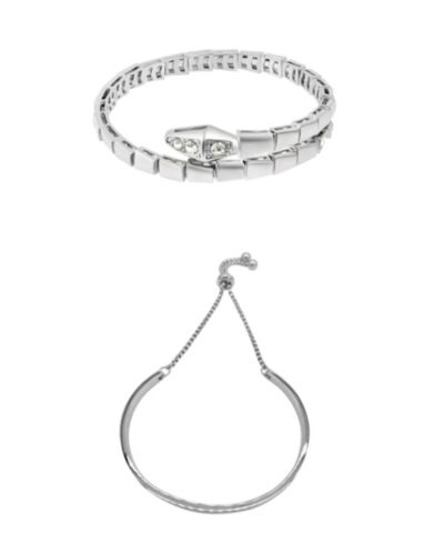 Набор браслетов ADORNIA Silver 2-Pc. Snake and Cuff Bolo