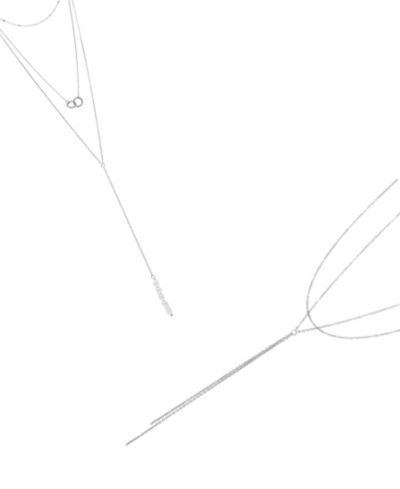 ADORNIA серебряный набор колье Lariat 2-Pc.