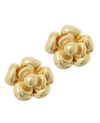 ADORNIA Gold Camellia Stud Earrings