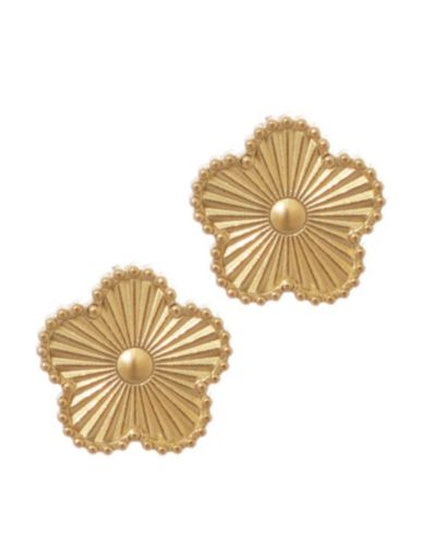 ADORNIA Tarnish Resistant Gold 5-Leaf Clover Stud Earrings