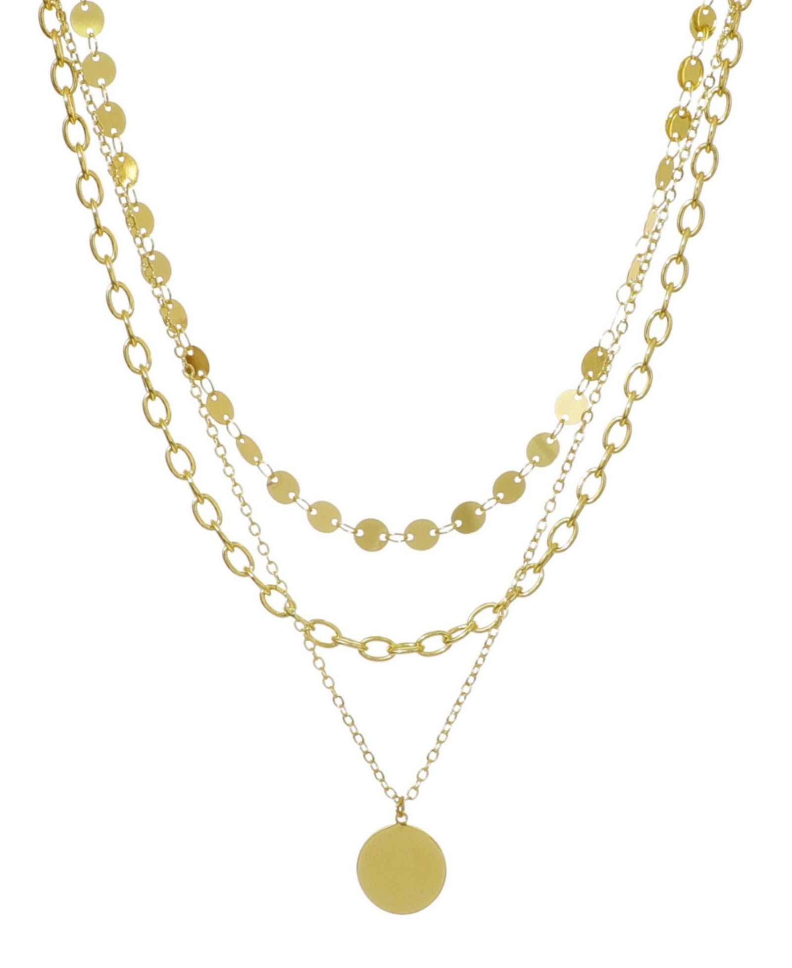 Ожерелье ADORNIA Gold 3-Layer Toggle and Confetti