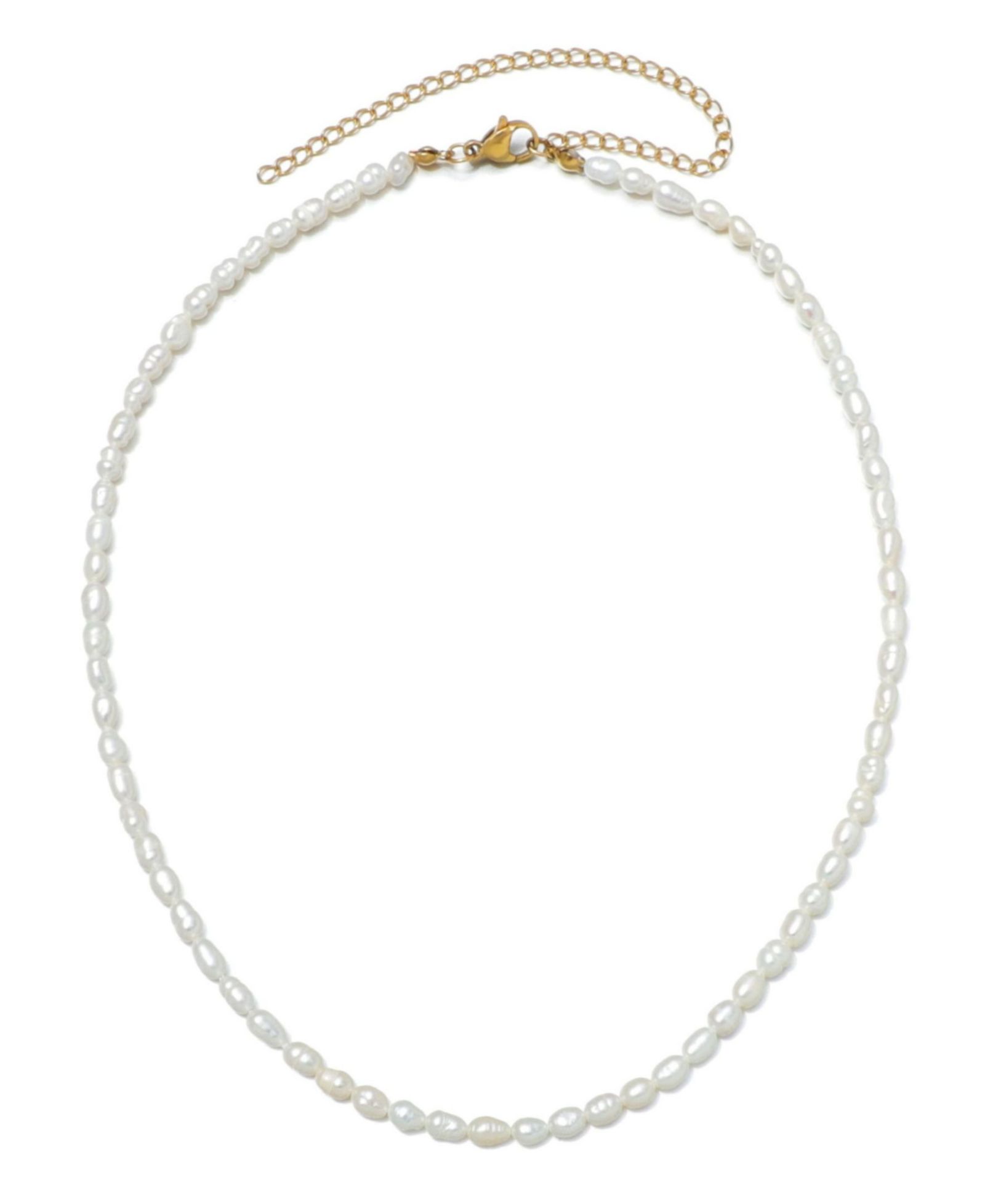ADORNIA Tarnish Resistant Freshwater Pearl Seed Strand Necklace