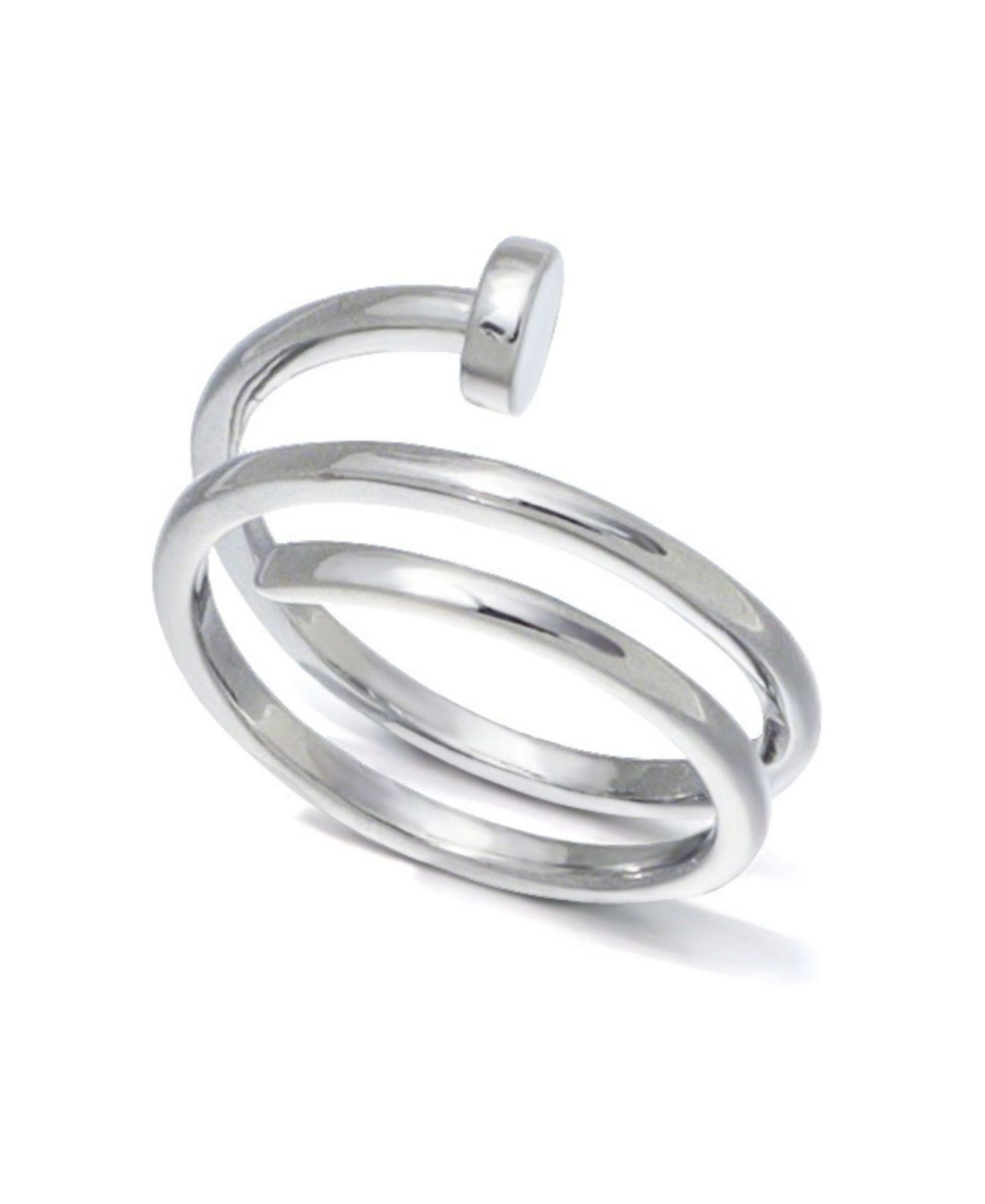 ADORNIA Кольцо Silver Nail Double Wrap