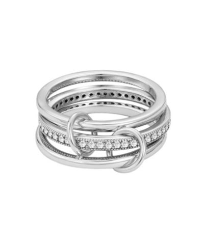 ADORNIA серебряное кольцо-сет из 3 предметов Connected