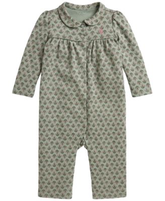 Polo Ralph Lauren Baby Girls' Floral Interlock Coverall