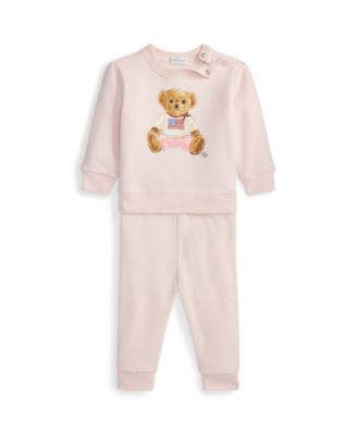 Комплект из 2 предметов Polo Ralph Lauren: флисовое худи и брюки Polo Bear для девочек