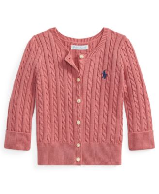 Детский хлопковый кардиган Polo Ralph Lauren Baby Girls' Mini Cable Cotton Cardigan