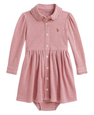 Детский комплект Polo Ralph Lauren Baby Girls' Long-Sleeve Oxford Dress и Bloomer, 2-Piece Set