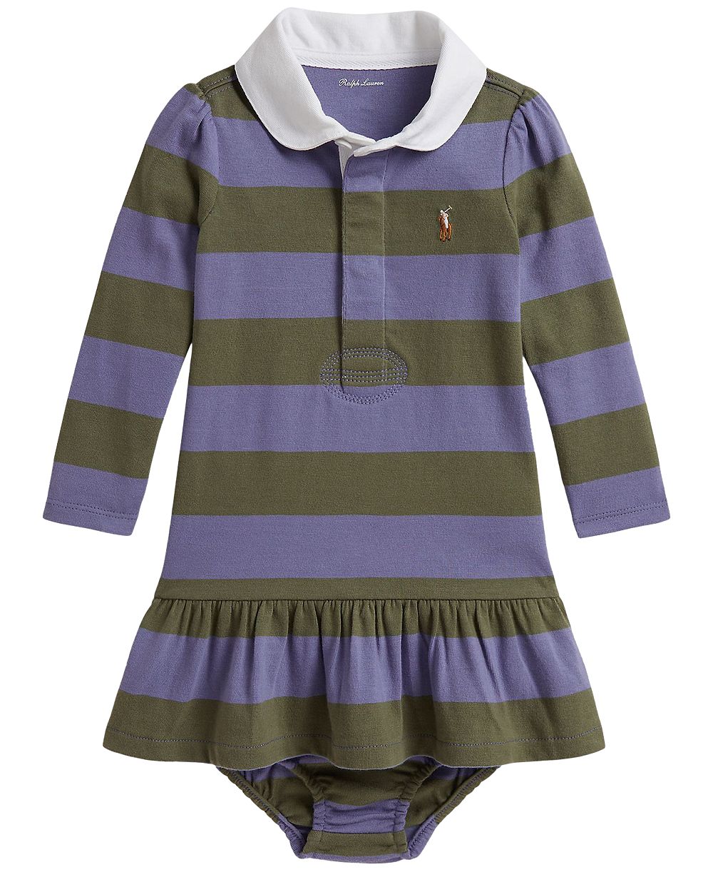 Комплект Polo Ralph Lauren Baby Girls' Striped Rugby Dress and Bloomer, 2-Piece Set