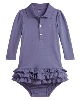Polo Ralph Lauren Детский комплект из платья поло с длинным рукавом и подгузников, 2-х предметный набор