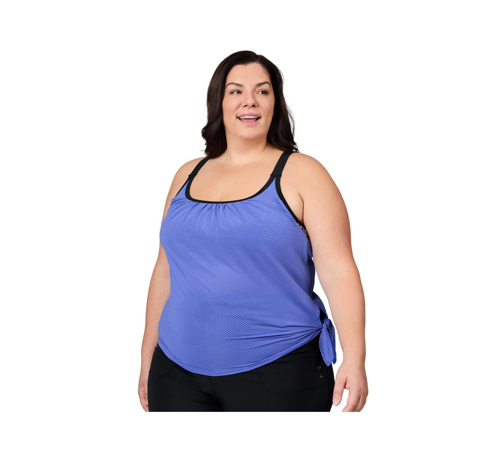 Танкини Free Country Plus Size Textured Mesh Side Tie