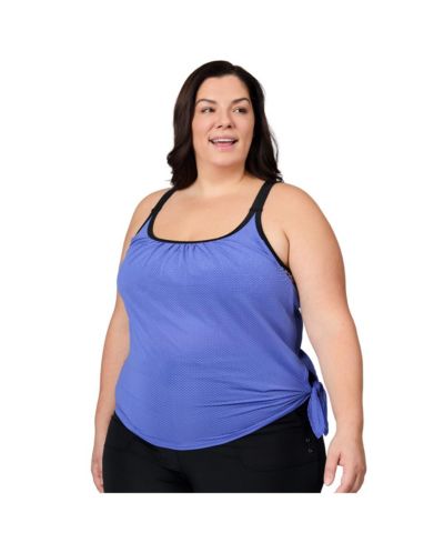 Танкини Free Country Plus Size Textured Mesh Side Tie