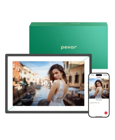Pexar by Lexar цифровой фоторамка WiFi 10.1", HD Anti-Glare Touch Display, 32GB Storage