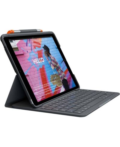 Logitech Slim Folio Защитный чехол-клавиатура Bluetooth для iPad 7th/8th/9th Generation, Graphite