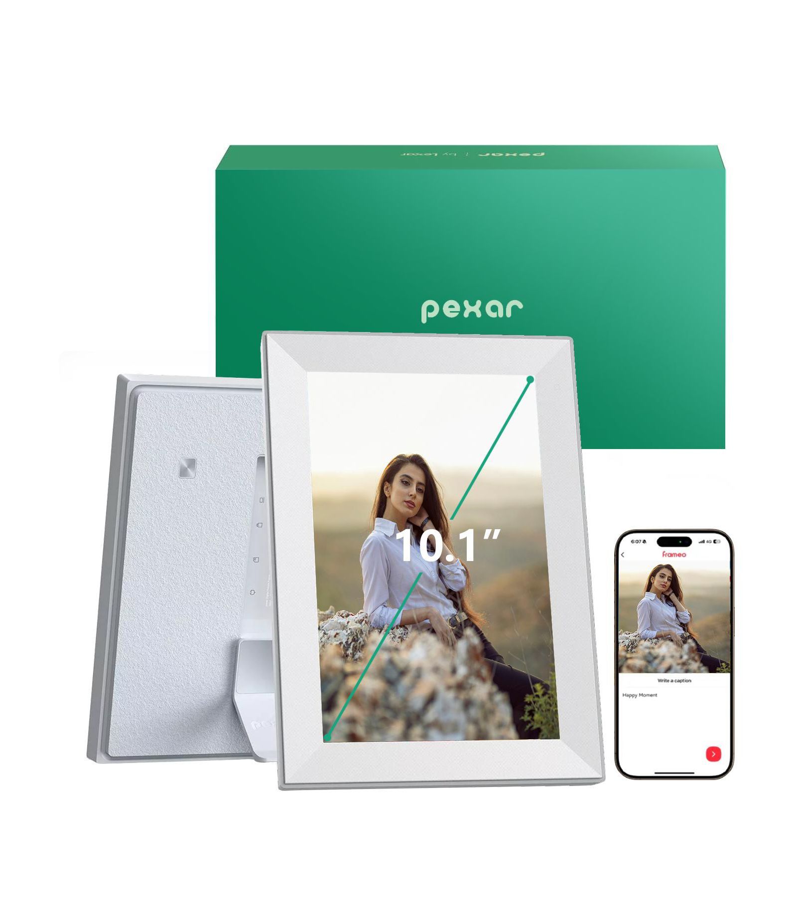 Pexar 10.1" WiFi Digital Photo Frame | HD Anti-Glare Touch Display | Share Photos/Videos via App | Perfect for Gifting
