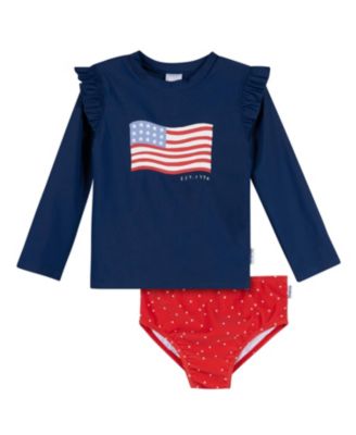 Детский купальный комплект Gerber Baby Girls из 2 предметов (рашгард и плавки)