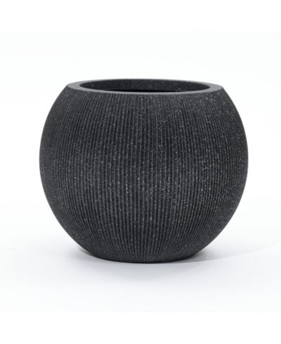 LuxenHome 14.5" Round Bowl Plastic Planter, Mediterranean