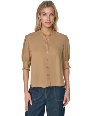 Рубашка Tommy Hilfiger Women's Puff-Sleeve Ruffle Collared