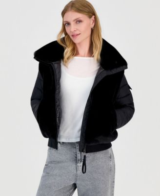 S13 Women's Carrie Faux-Fur Puffer Mixed-Media Coat