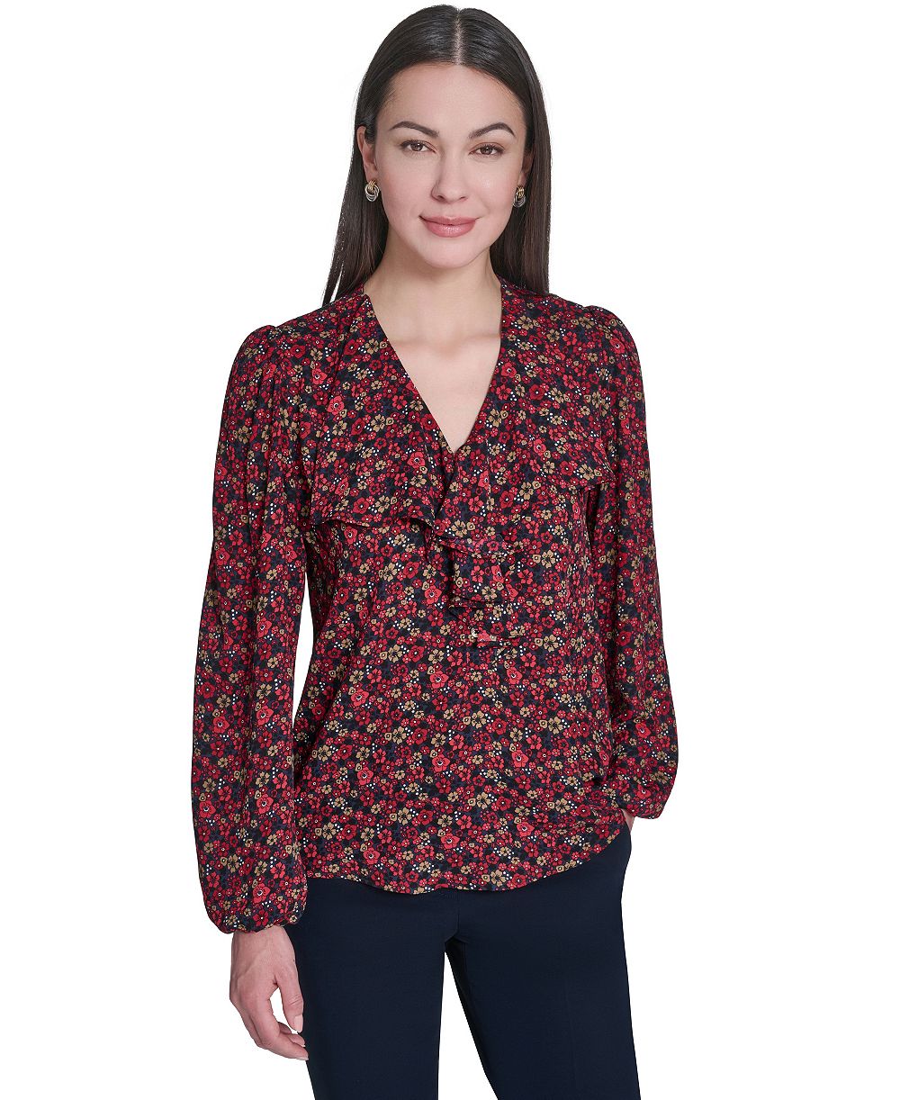 Женская блузка Tommy Hilfiger V-Neck Ruffle Pull-On