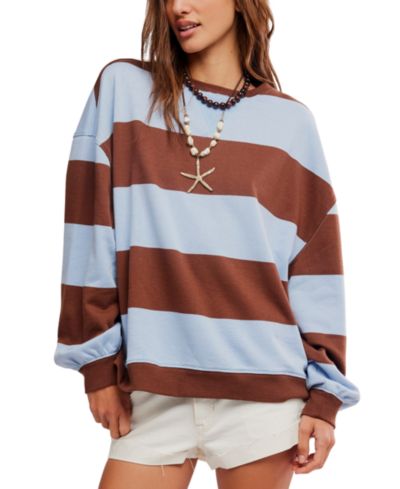 Женский свободный топ Free People Classic Crewneck Stripe Oversized