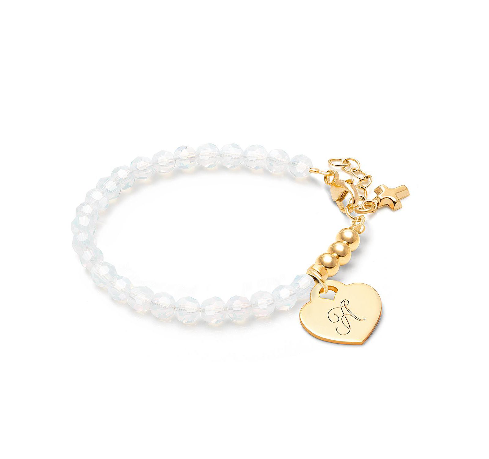 Tiny Blessings браслет с кристаллом и крестом 14K Signature