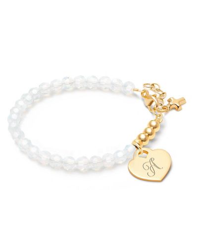 Tiny Blessings браслет с кристаллом и крестом 14K Signature
