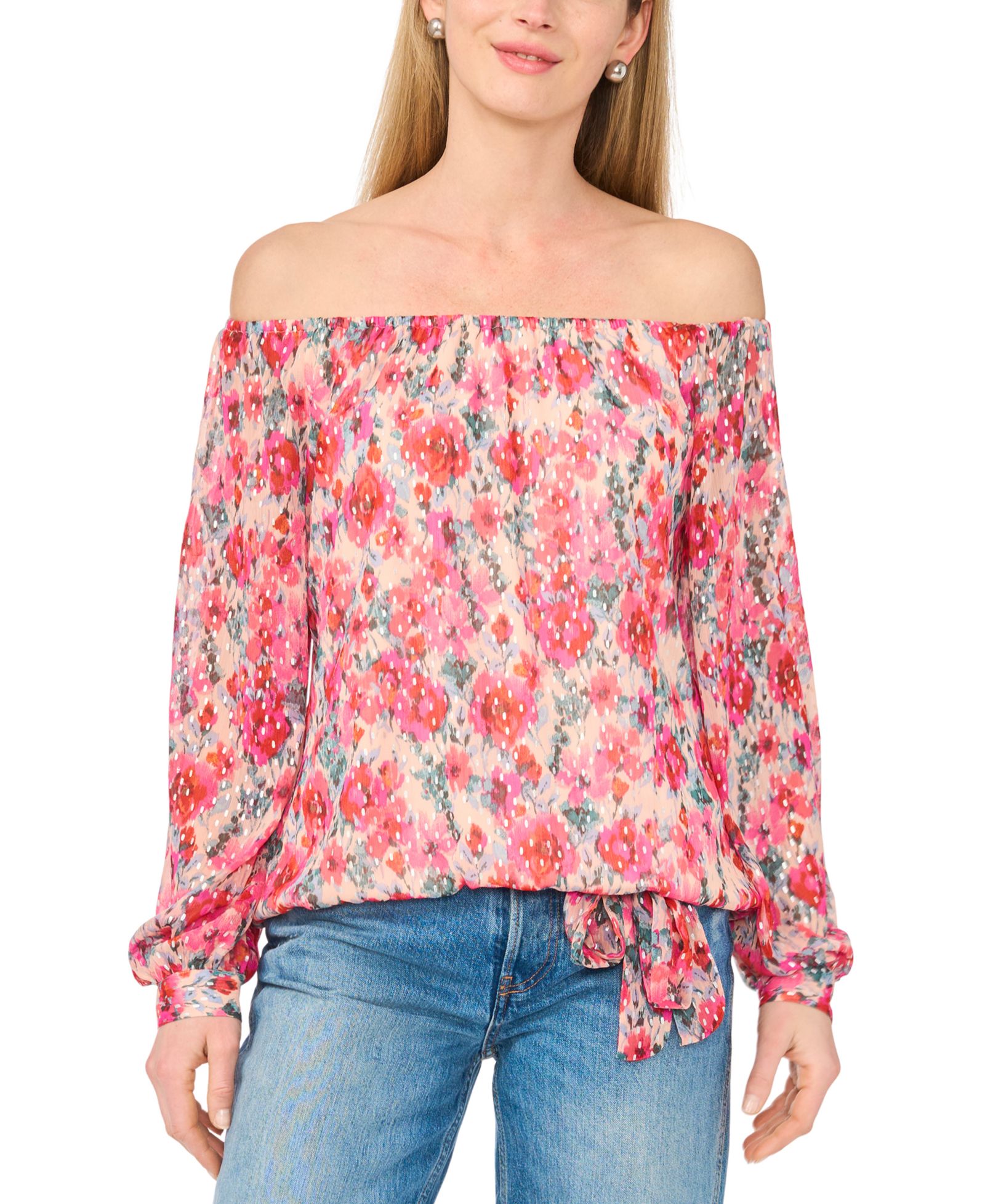 Sam & Jess Women's Off-The-Shoulder Tie-Front Top
