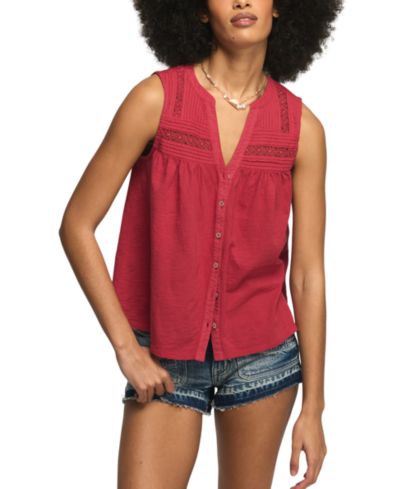 Lucky Brand Women's V-Neck Sleeveless Top