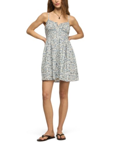 Lucky Brand Женское мини-платье с цветочным принтом и вырезом Sweetheart