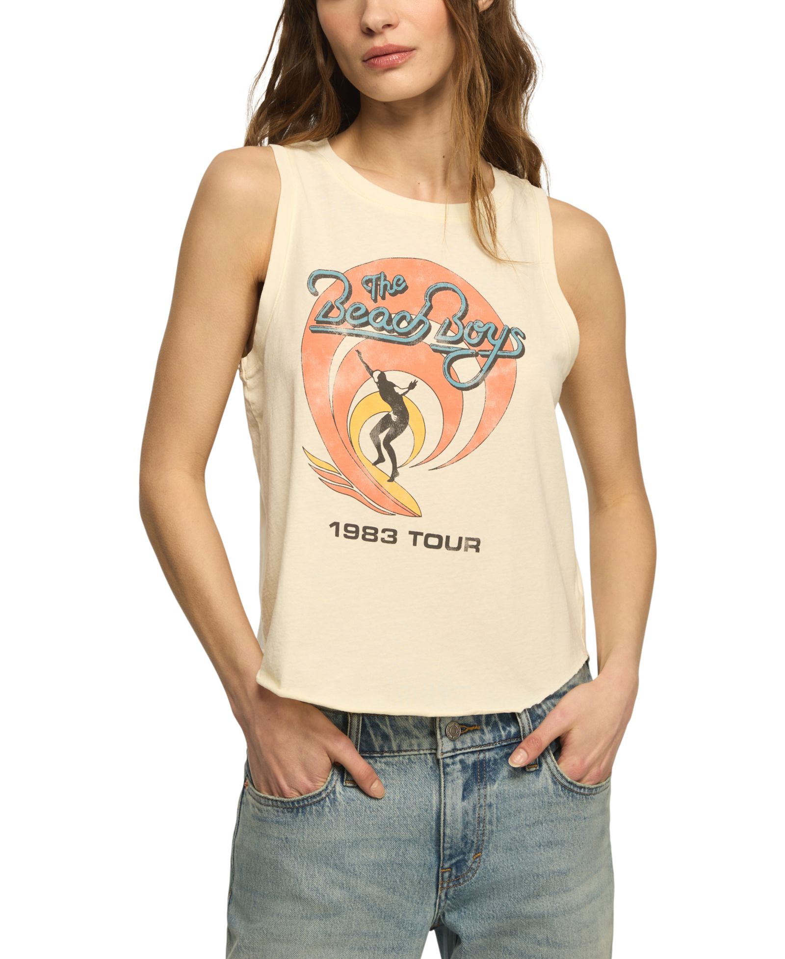 Lucky Brand Женский Beach Boys Crewneck Graphic Tank Top